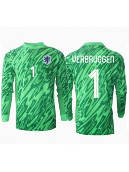 Nizozemska Bart Verbruggen #1 Golmanski Domaci Dres EP 2024 Dugim Rukavima Nizozemska Bart Verbruggen #1 Golmanski Domaci Dres EP 2024 Dugim Rukavima